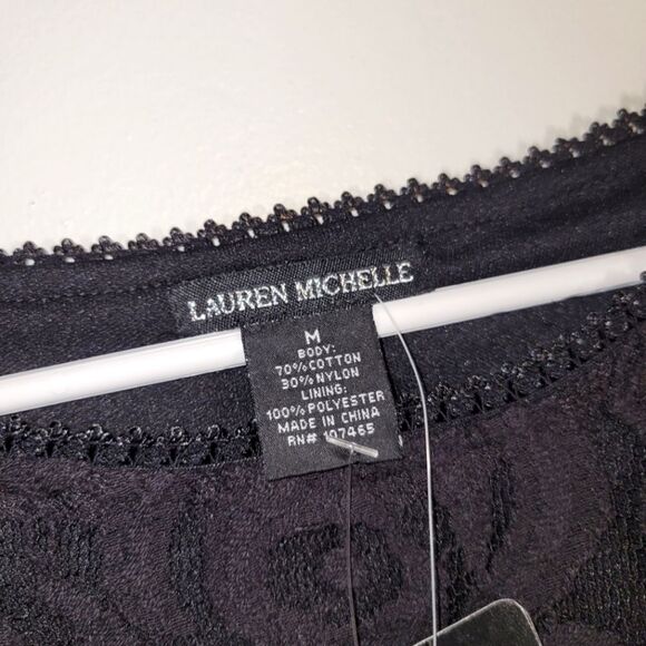 New Lauren Michelle Black Rose Dolman Sleeve Top Medium - Picture 3 of 9